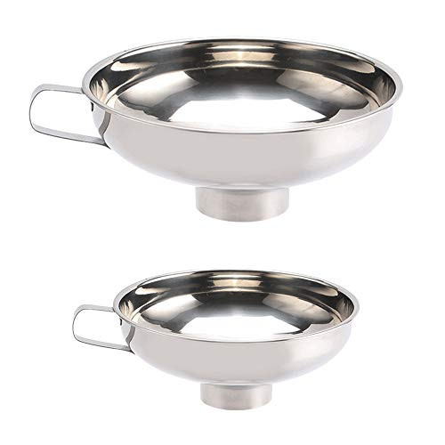 GUSHI Canning Funnel 2 Pack Stainless Steel Funnel Kitchen Funnels Mason Jar Funnel Canning Funnel for Wide and Regular Jars Canning Supplies for Canning Jars Transferring Liquid Dry Ingredients