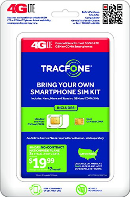 TracFone Bring Your Own Phone SIM Activation Kit  Retail Packaging