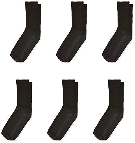 Hanes Mens FreshIQ Cushion Crew Socks Black 1013 Shoe Size 612 Pack of 6