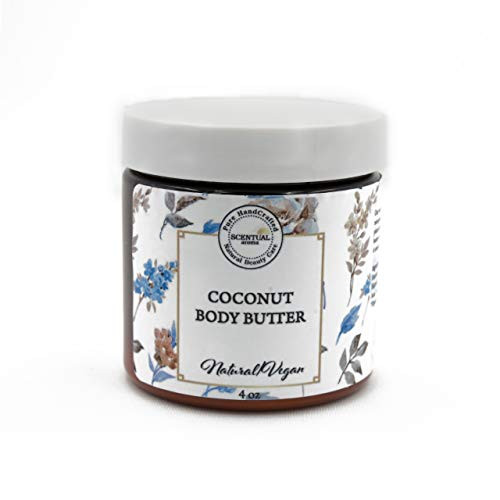 Scentual Aroma Coconut Body Butter Cream Nourishing Handmade Organic Body Moisturizer 4oz