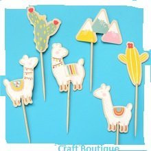 Cute Llamas Cupcake Toppers Food Picks Llama Birthday Party Toppers Pack of 24