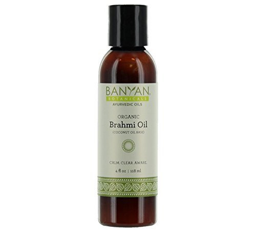 Banyan Botanicals Brahmi Oil with Coconut Base  USDA Certified Organic 4 oz  Ayurvedic Skin  Hair Oil with Gotu Kola  Bacopa  Calms The Mind