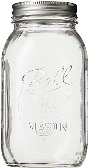 Single Large 32 ozQuart Glass Mason Jar Extra Large Mason Jar with Lid Ball Glass Jar with Airtight Lid For Canning Fermenting Pickling  Freezer Microwave Dishwasher Safe
