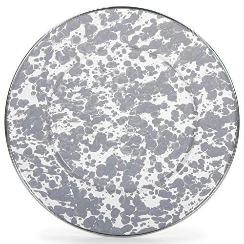 Golden Rabbit Enamelware  Grey Swirl Pattern  85 Inch Sandwich Plate