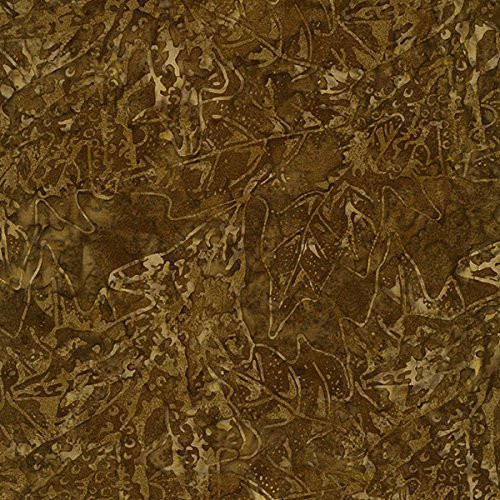 Timeless Treasures 0573309 Tonga Batik Nutmeg Autumn Leaves Cocoa Fabric by The Yard