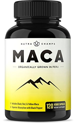 Organic Maca Root Powder Capsules  1000mg Peru Grown  Energy Performance  Mood Supplement for Men  Women  Vegan Pills  Gelatinized  Black Pepper Extract for Superior Results