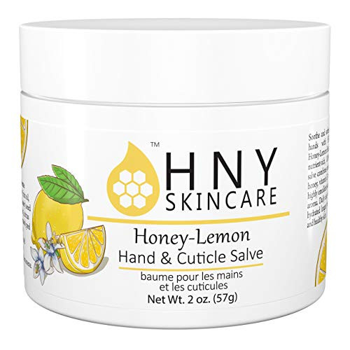 HNY Skincare HoneyLemon Hand  Cuticle Salve 100 Natural Made with Organic Beeswax and Olive Oil Moisturizing Balm for Dry to Extremely Dry Rough and Tight Skin 20 oz