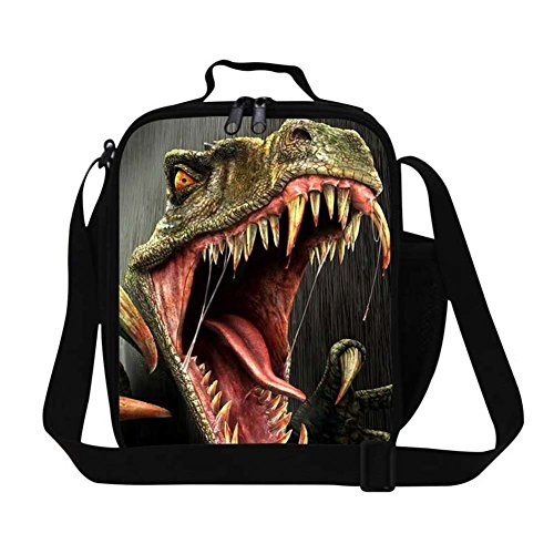 Dispalang Dinosaur Print Lunch Bags for Children Small Insulated Cooler Bags for Boys School Kids Animal Lunch Container