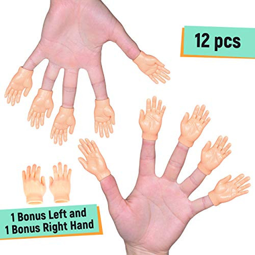 NextClimb Tiny Hand Finger Puppets Pack of 12  6 Right  6 Left  Little Finger Props for Hands  Halloween Hand Prop Accessories  Mini Prank Hand  Gag Gifts for Adults