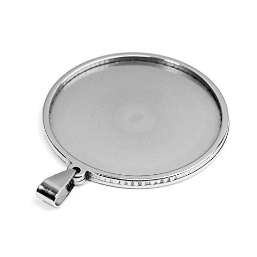 Chuyau 316 Stainess Steel Pendant Trays Round Bezel Pendant Blanks Cabochon Settings for DIY Jewelry Making Craft?5PcsSilver? Chuyau 316 Stainess Steel Pendant Trays Round Bezel Pendant Blanks Cabochon Settings for DIY Jewelry Making Craft?5PcsSilver?