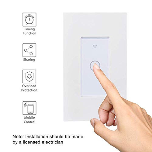 Smart Switch Wifi Light Switch Work with Alexa Google Home inWall Timer Switch Wireless Remote Control WiFi Switch