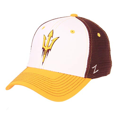 NCAA Zephyr Arizona State Sun Devils Mens Threepeat Relaxed Hat Adjustable WhiteTeam Color