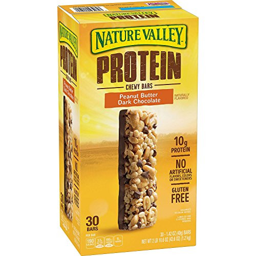 Nature Valley Peanut Butter Dark Chocolate Protein Chewy Bars 142 oz 30 ct Nature Valley Peanut Butter Dark Chocolate Protein Chewy Bars 142 oz 30 ct