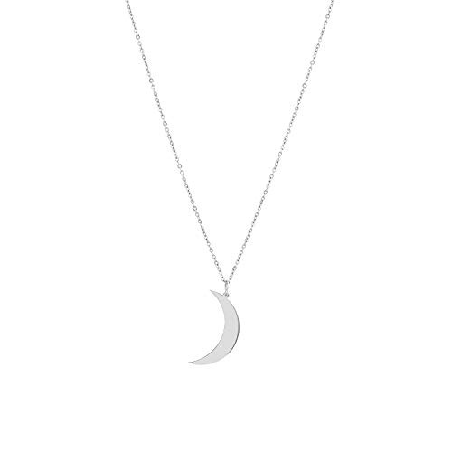 Glimmerst Crescent Moon Necklace Stainless Steel Silver Crescent Moon Pendant Necklace Delicate Dainty Crescent Necklace for Women Girls Glimmerst Crescent Moon Necklace Stainless Steel Silver Crescent Moon Pendant Necklace Delicate Dainty Crescent Necklace for Women Girls