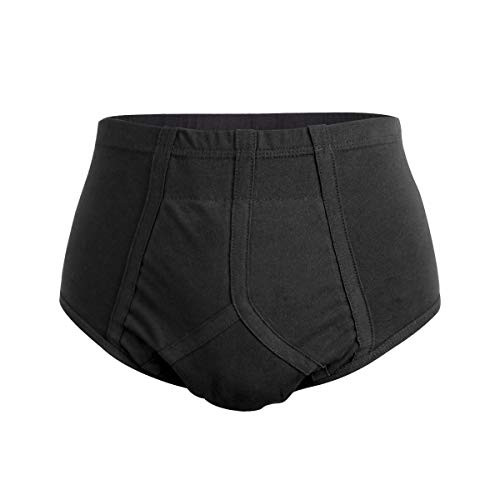 2Pack Mens Incontinence Underwear Cotton Regular Absorbency Reusable Washable Urinary Incontinence Briefs for Prostate Surgical Elder Long Driving
