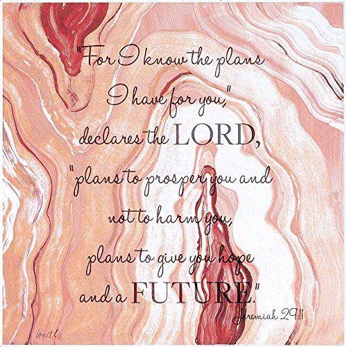 Dicksons I Know The Plans I Have For You Magenta Watercolor 8 x 8 Wood Wall Sign Plaque
