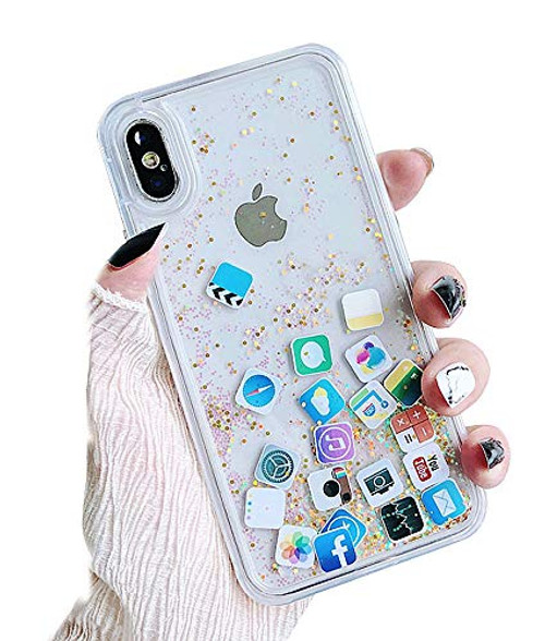UnnFiko Liquid Glitter Case for iPhone 7 Plus Hard Back Colorful Bling Quicksand with APP Shine Phone Case for iPhone 8 Plus Gold Glitter iPhone 7 Plus8 Plus UnnFiko Liquid Glitter Case for iPhone 7 Plus Hard Back Colorful Bling Quicksand with APP Shine Phone Case for iPhone 8 Plus Gold Glitter iPhone 7 Plus8 Plus