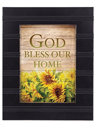 God Bless Our Home Black with Gold Trim 8 x 10 Framed Wall Art Plaque
