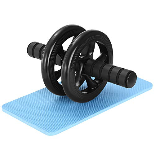 TeqHome Ab Roller for Abs Workout Double Wheels Ab Wheel Roller for Core Workout with Knee Pad Ab Roller Wheel for Abdominal Exercise Ab Workout Equipment for Home Gym