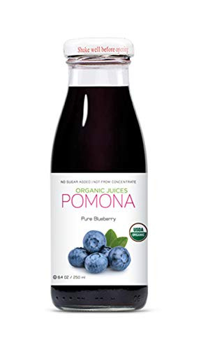 POMONA Organic Pure Blueberry Juice Cold Pressed Organic Juice NonGMO No Sugar Added Not from Concentrate Gluten Free Kosher Certified Preservative Free 84 oz Bottles Pack of 12