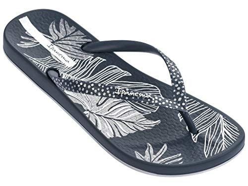 Ipanema Ana Frond Womens Flip Flops Blue 7 US