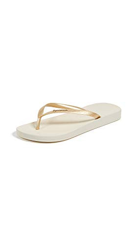 Ipanema Ana Tan Womens Flip Flops BeigeGold 10 US