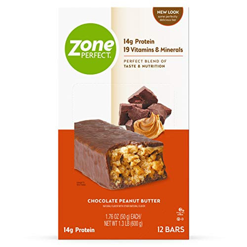 ZonePerfect Protein Bars Chocolate Peanut Butter 14g of Protein Nutrition Bars with Vitamins Minerals Great Taste Guaranteed 12 Bars ZonePerfect Protein Bars Chocolate Peanut Butter 14g of Protein Nutrition Bars with Vitamins Minerals Great Taste Guaranteed 12 Bars