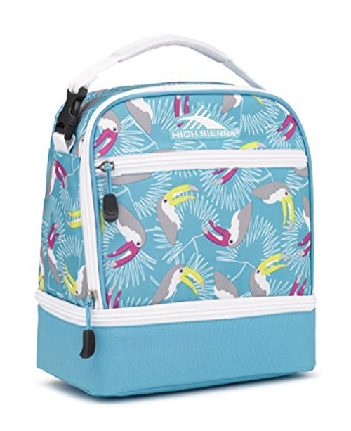 High Sierra Stacked Compartment Lunch Bag, Toucan/Tropic Teal/White