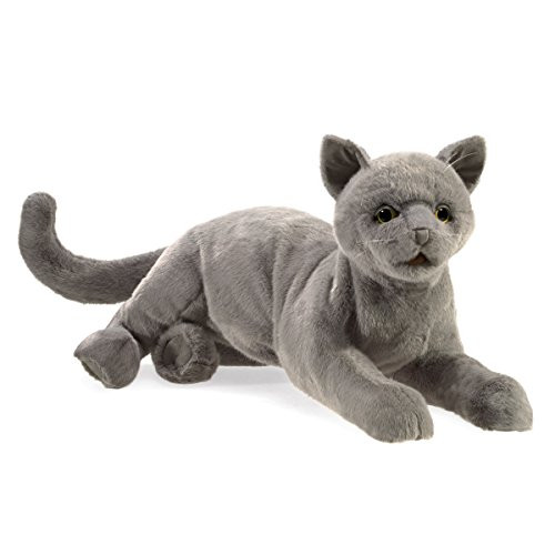 Folkmanis Purring Cat Hand Puppet Gray 8