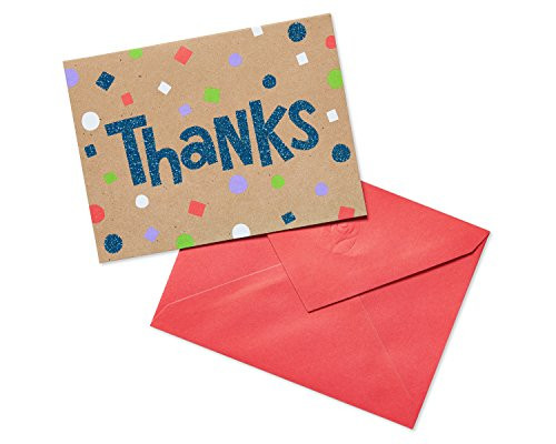 American Greetings 20 Count Confetti Fun Thank-You Cards, Multicolor