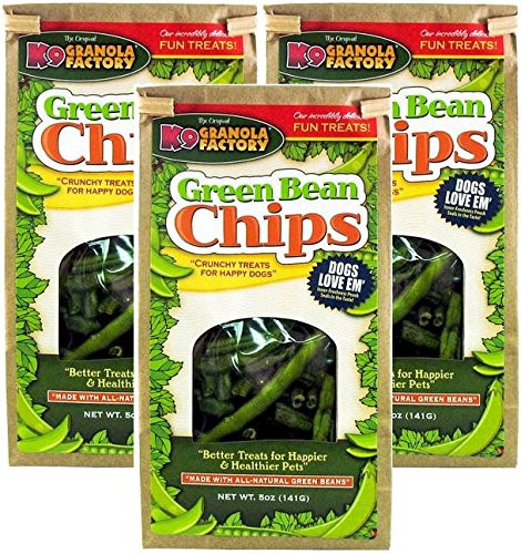 K9 Granola Factory Green Bean Chips Dog Treats 5oz Pack of 3