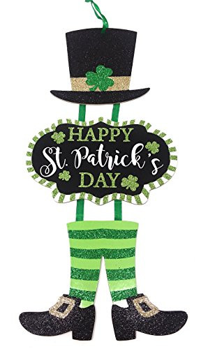St Patricks Day Welcome Shamrock Dangle Signs Width 6 in Height 23 in
