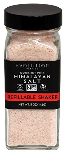 Evolution Salt Co Himalayan Salt Refillable Glass Shaker 50 oz