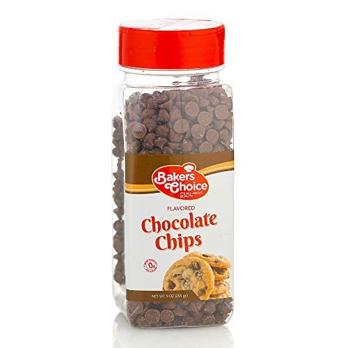 Chocolate Flavored Chocolate Chips  Baking Ingredient Topping and Decoration Candy for Ice Cream Desserts and Baked Goods Non Dairy Kosher  9 oz  Bakers Choice