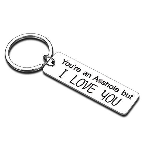 Boyfriend Husband Birthday Gifts Keychain for Anniversary Valentines Funny Gift for Him Her Couples Keychain Present for Wedding Christmas Stocking Stuffers
