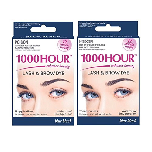 Combo Pack 1000 Hour Eyelash Brow Dye Tint Kit Permanent Mascara Blue Black Blue Black Combo Pack 1000 Hour Eyelash Brow Dye Tint Kit Permanent Mascara Blue Black Blue Black