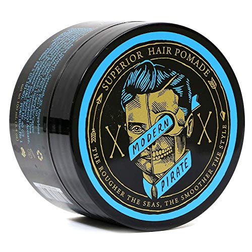Modern Pirate Superior Hair Pomade 34 oz  Medium Strong Hold  Medium Shine  Water Soluble  Naturally Enhanced