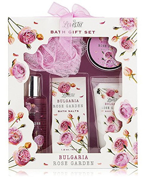 Bath Gift Basket Spa Gift Set Bath and Body Set with Bulgaria Rose Garden Fragrance Includes Bath Puff Body Butter Shower Gel Bath Salt and Body Lotion Bath Gift Basket Spa Gift Set Bath and Body Set with Bulgaria Rose Garden Fragrance Includes Bath Puff Body Butter Shower Gel Bath Salt and Body Lotion