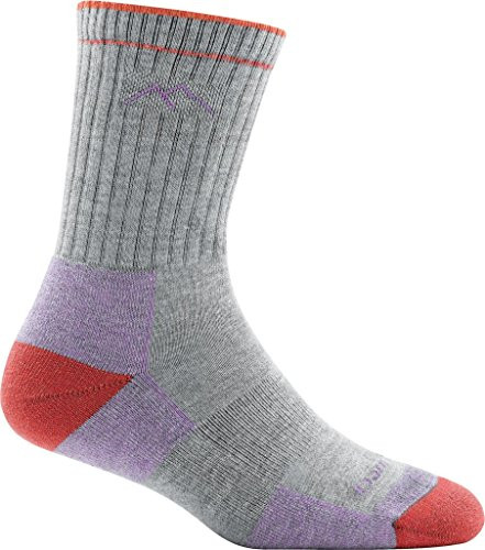 Darn Tough Coolmax Micro Crew Cushion Sock  Womens Light Gray Large