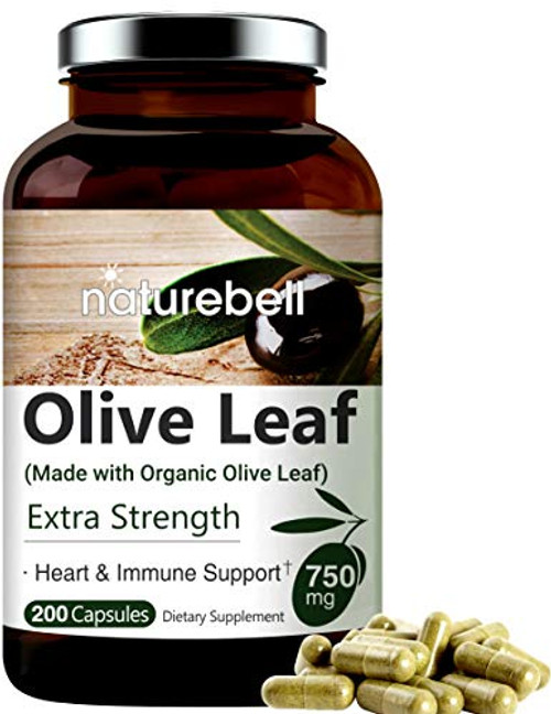 Olive Leaf Extract 750mg 200 Capsules Made with Organic Olive Leaf Active Polyphenols and Oleuropein for Immune and Cardiovascular Health NonGMO Olive Leaf Extract 750mg 200 Capsules Made with Organic Olive Leaf Active Polyphenols and Oleuropein for Immune and Cardiovascular Health NonGMO