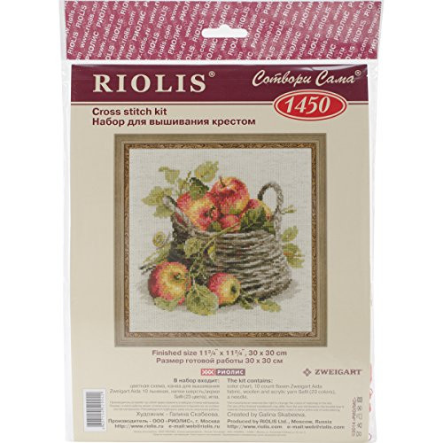 Riolis 10 Count Ripe Apples Counted Cross Stitch Kit, 11.75 by 11.75-Inch