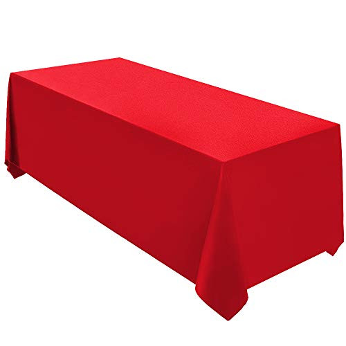 Surmente Tablecloth 90 x 132Inch Rectangular Polyester Table Cloth for Weddings Banquets or Restaurants Red