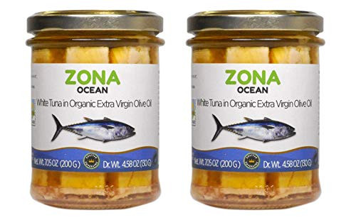 Zona Ocean Spanish White Bonito Tuna in Organic Extra Virgin Olive Oil 7 oz Pack of 2