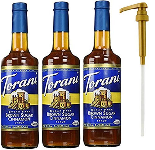 Torani Sugar Free Brown Sugar Cinnamon Syrup 3 Pack Plus 1 Torani Syrup Pump for Perfect Measuring Torani Sugar Free Brown Sugar Cinnamon Syrup 3 Pack Plus 1 Torani Syrup Pump for Perfect Measuring