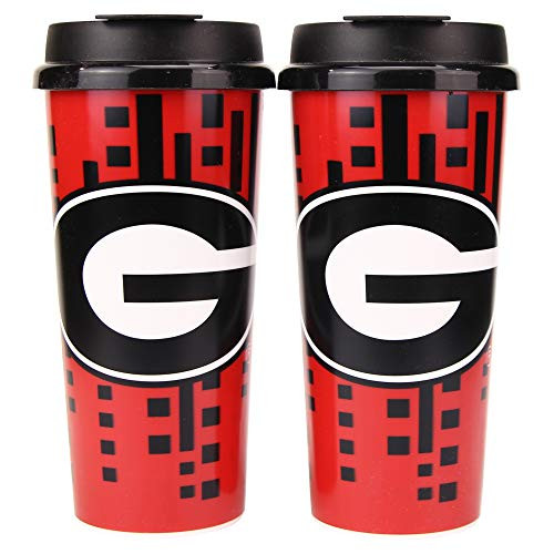 Whirley Drink Works NCAA Digital Plastic 16oz Travel Mug 2 Pack Georgia Bulldogs Whirley Drink Works NCAA Digital Plastic 16oz Travel Mug 2 Pack Georgia Bulldogs