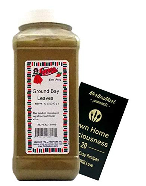 Bolners Fiesta Extra Fancy Ground Bay Leaves Plus Recipe Booklet Bundle 12 Ounces Bolners Fiesta Extra Fancy Ground Bay Leaves Plus Recipe Booklet Bundle 12 Ounces