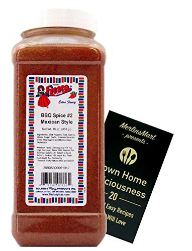 Bolners Fiesta Extra Fancy Mexican Style BBQ Spice Plus Recipe Booklet Bundle 16 Ounces