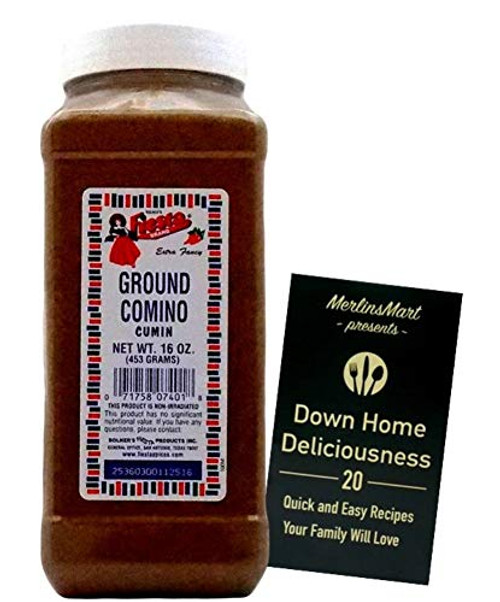 Bolners Fiesta Extra Fancy Ground Cumin Comino Plus Recipe Booklet Bundle 16 Ounces Bolners Fiesta Extra Fancy Ground Cumin Comino Plus Recipe Booklet Bundle 16 Ounces