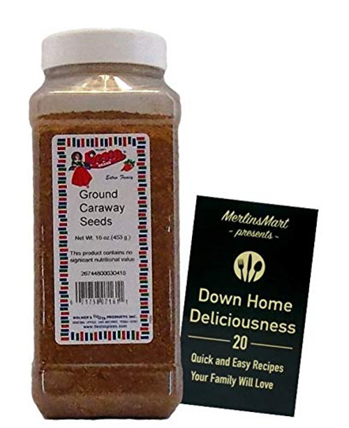 Bolners Fiesta Extra Fancy Ground Caraway Seeds Plus Recipe Booklet Bundle 16 Ounces Bolners Fiesta Extra Fancy Ground Caraway Seeds Plus Recipe Booklet Bundle 16 Ounces