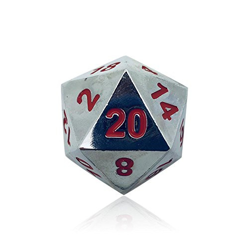 Norse Foundry 45mm Full Metal D20 Boulder Dice  Lycanthrope Silver